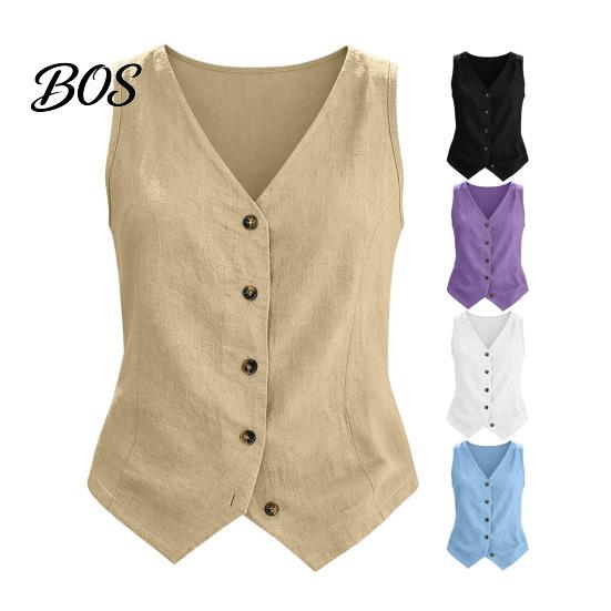 Wrinkle Resistant Women Shirt Linen Vest Tops for Women, V-Neck Sleeveless Button Down Tank Vintage Style Tops, Wrinkle-Resistant Casual Office Party