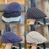 Fashion Cap Beret For Women With Grid Design And Wide Brim For Outings Casual