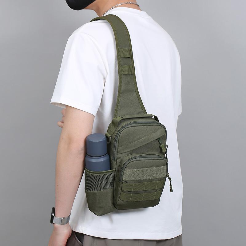 Men Chest Bag Tactical Sling Pack Multi-pocket Crossbody Bags with Bottle Pocket Outdoor Sport Shoulder Sack Hiking Camping Bags