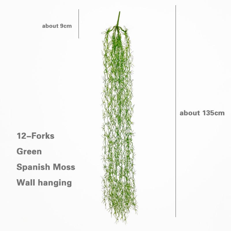 

12 Вилок Искусственное Настенное Растение Поддельный Испанский Мох Оптом Пластиковые Высококачественные Растения Лиана Домашняя Гирлянда Настенное Украшение