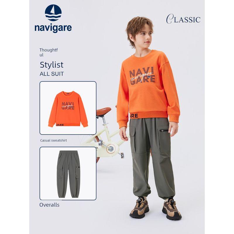 Navigare Italy Boys' Cargo Pants 2026 Spring Thin Children's Pants Outdoor Casual