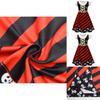 Skull Print Halloween Girls Dress With Ruffle Hem And Printed Fabric For Kids Age 3 To 8