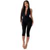 Women's 2026 Summer Draped Neck Backless Tie Bodycon Jumpsuit