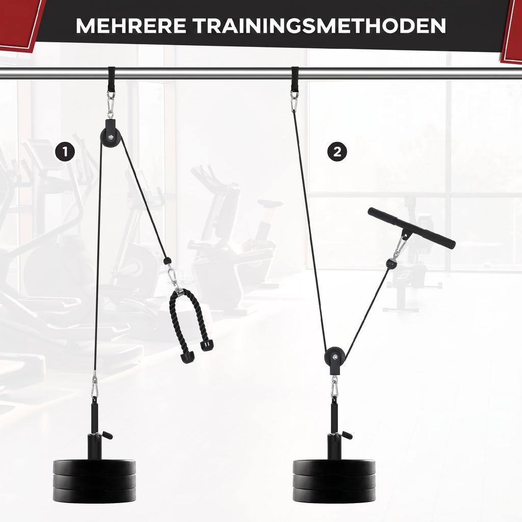 Cable Machine Pulley System, Lats Pull Down System, with DIY Loading Weight Pin