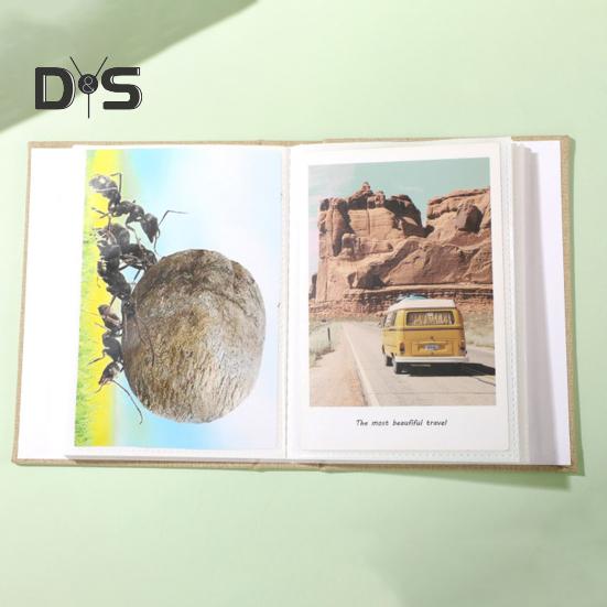 Slip-in Photo Album Linen Cover 28 Pages 56 Pockets 4x6-Inch Wedding Travel Baby Shower Kids Family Anniversary Picture Collection Book