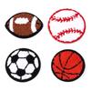 4pcs Sports Towel Embroidered Fabric Patches Basketball Football Rugby Baseball Ironing Patches For Clothing Sewing DIY Applique
