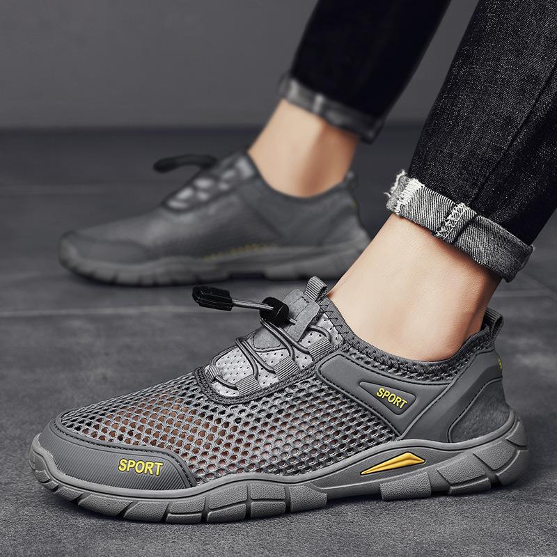 2025 new summer sandals men's mesh thin breathable casual shoes men's outdoor sports shoes travel hiking shoes