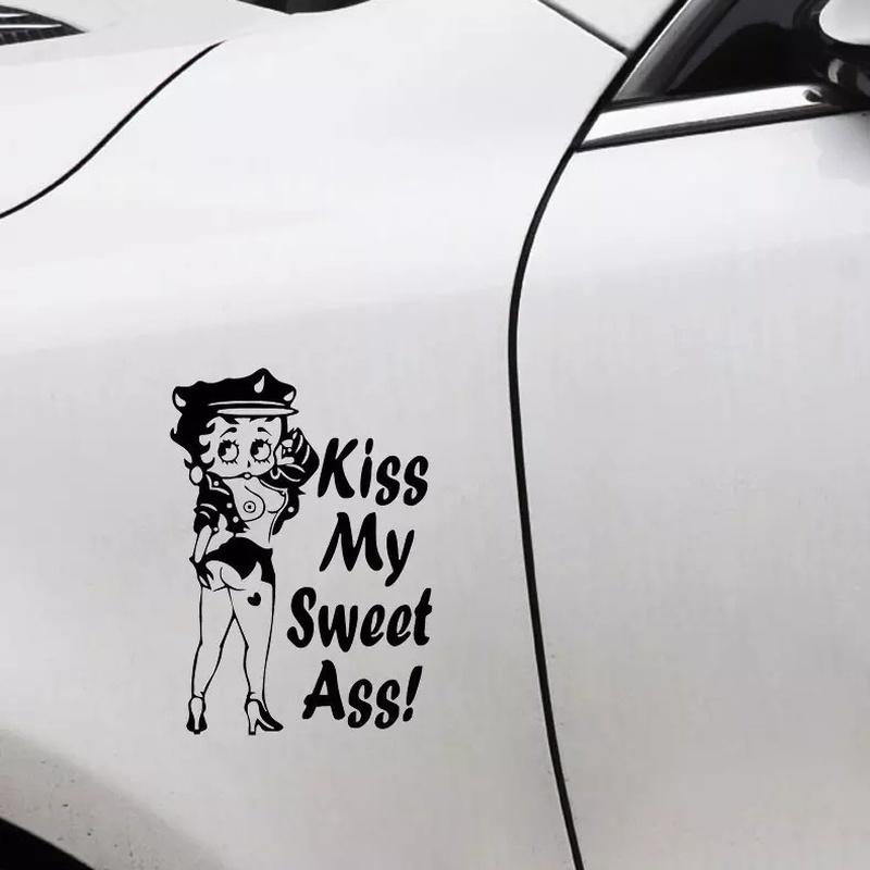 Betty Boop Wandaufkleber 'Kiss My Sweet Ass' - 20x14cm PVC Aufkleber