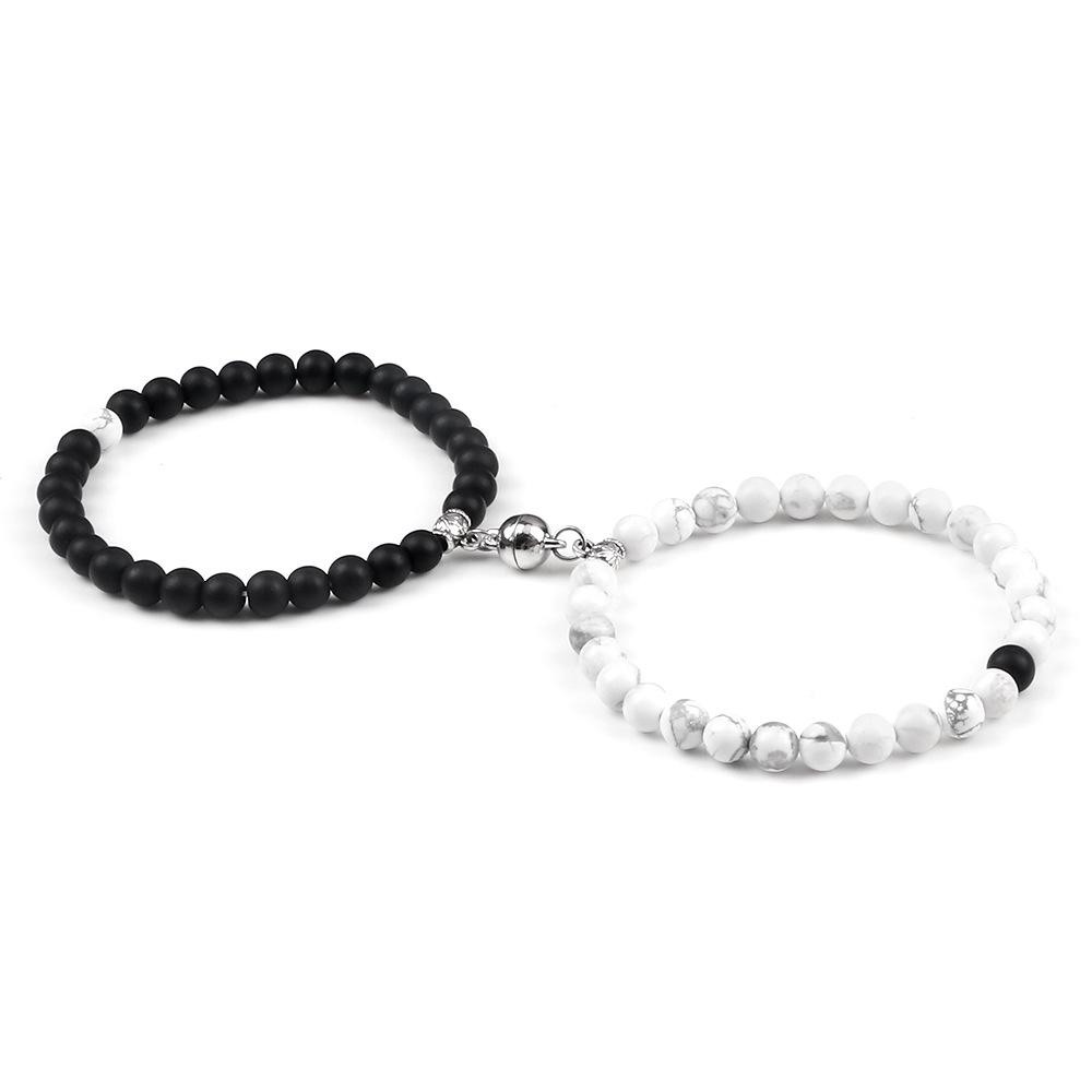 6mm Magnetic Couple Bracelets Set - Memorial Gift for Him & Her