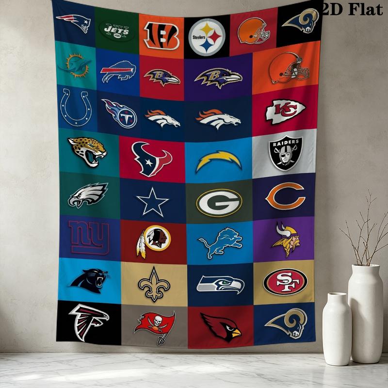 National Football League Wall Tapestry Aesthetic Wall Hanging Printed Fabric Blanket Decorative Tapestries For Bedroom Living Room Home Decor
