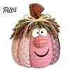 Handmade Harvest Ornaments for Thanksgiving Whimsical Patchwork Pumpkin, Pumpkin Table Decor, Cute Smiling Face Retro Decorations Halloween