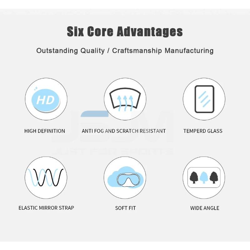 New Diving Mask Anti-Fog 180° View Lens Pure Soft Silicone Snorkeling Set Adjustable Snorkel Swim Training Glasses for Diving