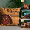 Thankful Festival Turkey Pillow Case Plush Fabric Soft Double Sided Print Sofa Cushion Cover Throw Pillow Covers