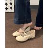 Soft Sheepskin~ Genuine Leather French Retro Mary Jane Shoes Commuter Single Shoes Women's New Thick Heel Gentle Evening Small Leather Shoes