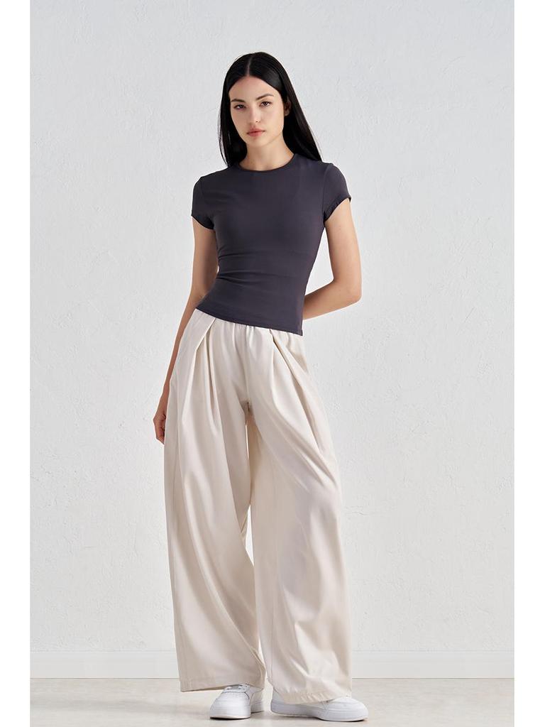 Women's Slimming Waist Yoga T-Shirt - Comfortable Short Sleeve Casual Gym and Yoga Top