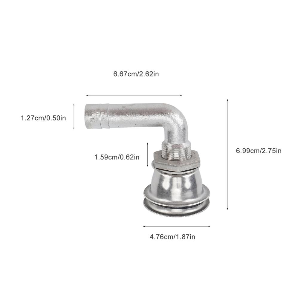 Marine Fuel Tank Vent Thru Hull 90 Degree Stainless Steel Fuel Tank Vent for Yachts Ships Accessories 5/8 In Pipe