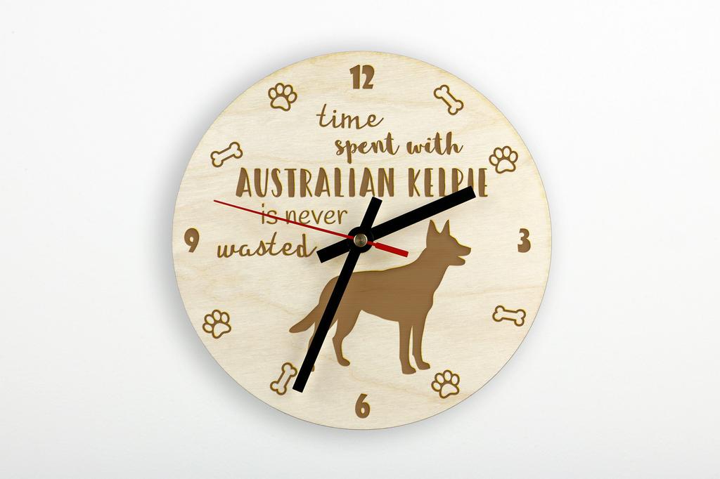Australian Kelpie, Barb, Farmer Dog - clock with dog, wooden clock with engraving, personalised clock by Art-Dog