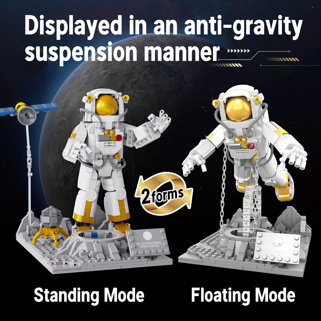 Floating Astronaut Building Blocks Set - 875 PCS 2 In 1 Space Model STEM Educational Toy for Kids Adults DIY Gift Idea
