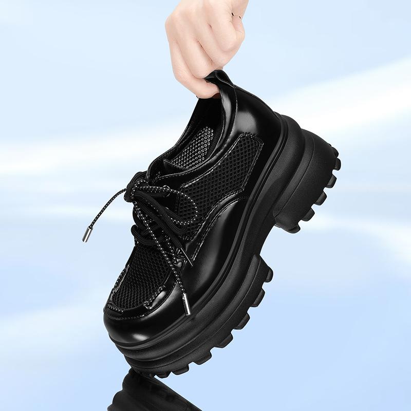 Thick-soled Casual Loafers for Women In Spring and Autumn New British Style Single Shoes Patent Leather Shoes for Women