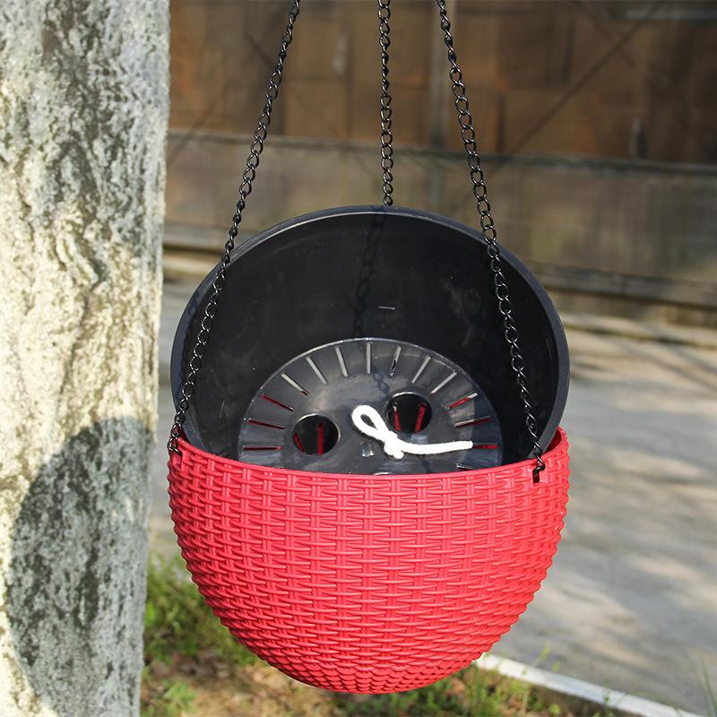 Resin Hanging Plant Pots Basket Plant Hang Flower Pot Hanger Outdoor Hanging Pot Holder Basket For Wall Decoration Garden