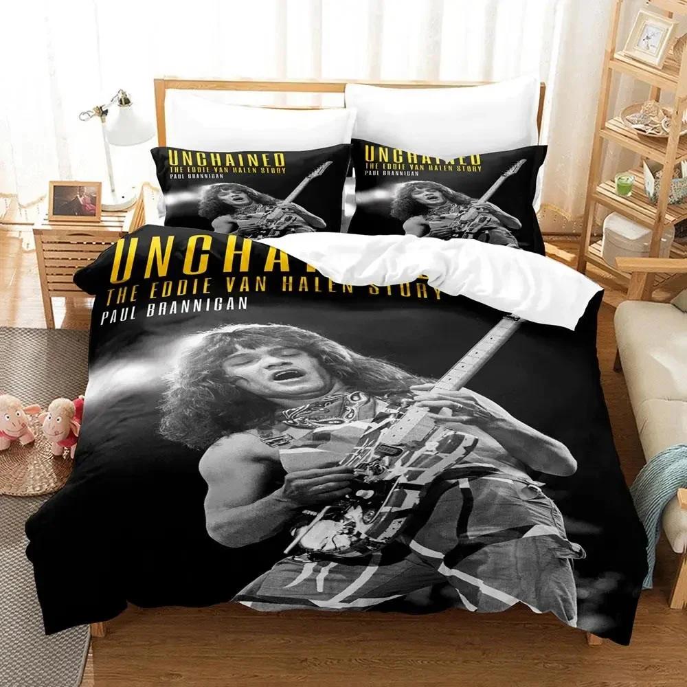 

3D Print Edie Van Halen Beding Set Soft Duvet Cover Bed Linen Set Comfortable Quilt Cover Pilowcase Warm Comforter king Quen Sized Dimensions Young 100*200cm Single