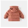 Korean Style Solid Hooded Thickened Winter Padded Coat For Toddler Boys And Girls
