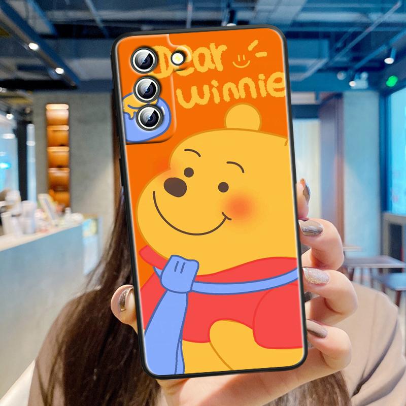 Winnie Puuh Cartoon Für Samsung Galaxy S24 S23 S22 S21 S20 FE S10 S10E Plus Ultra Pro Lite 5G Schwarz Funda Handyhülle