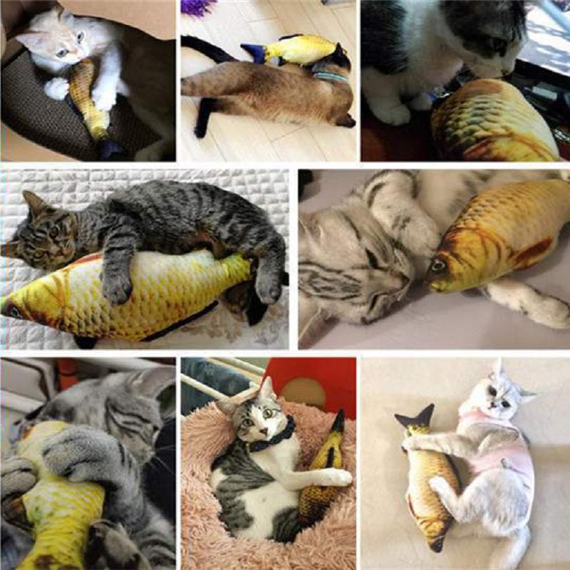 Cat Fish Toy Scratcher Interactive Simulation Hi Relaxation Puppet Pussy Pet Supplies Stuffed Playing