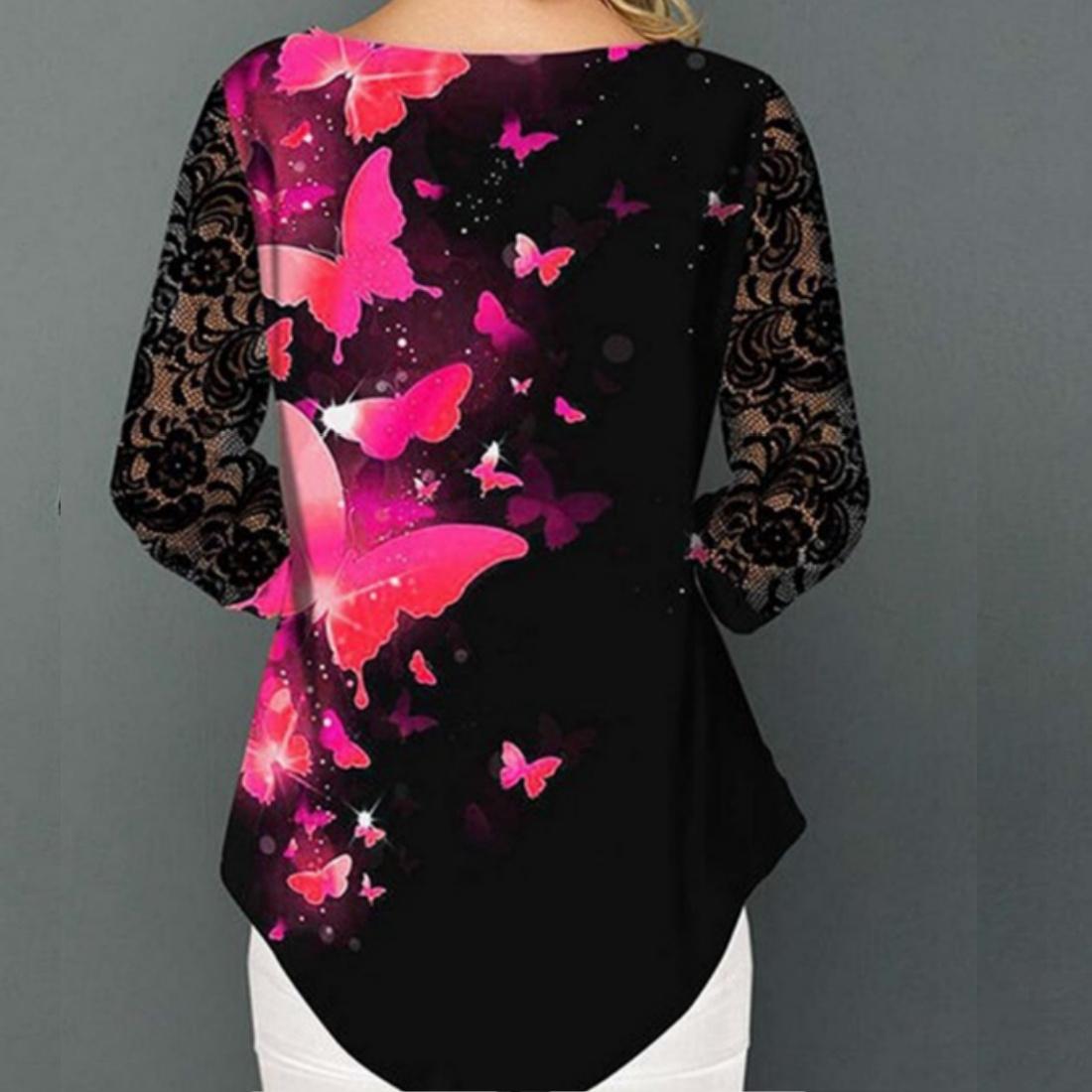 Весенний тренд Женская мода Повседневная рубашка с длинными рукавами и принтом в виде — фото 6