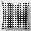 Black And White Pillowcase 45Cmx45Cm Square Sofa Pillow Cover Stripes Leaves Pattern Cushion Cover
