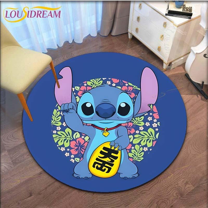 Cartoon Stitch Round Carpet for Living Room Carpet Floor Rug Bath Mat Bedroom Carpet for Children's Room Doormat