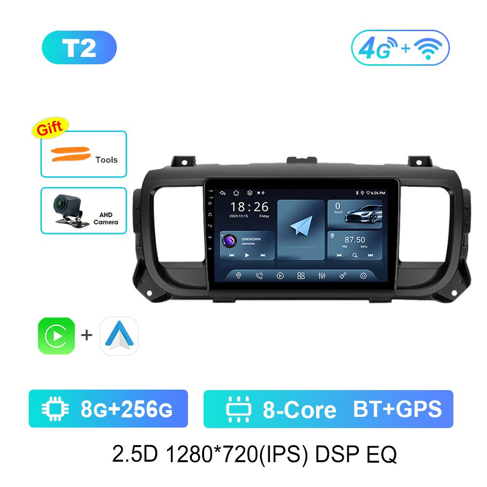 Carplay Android OS 9'' for Citroen Jumpy 3 2016 - 2021 for Peugeot Expert 3 2016 - 2021 Car Radio Multimedia Player 4G Bluetooth