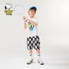 SNOOPY Kids Plaid Short Sleeve T-Shirt & Shorts Set