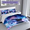 3pcs Demon Slayer Shinobu Kocho pattern bedding set duvet cover set includes duvet cover &pillowcases, perfect all season bedroom decoration & gift