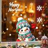 Cheerful Seasonal Glass Stickers Christmas Window Stickers, Static PVC Decals with Santa Claus Reindeer Snowman Removable Winter for Kids Patterns,