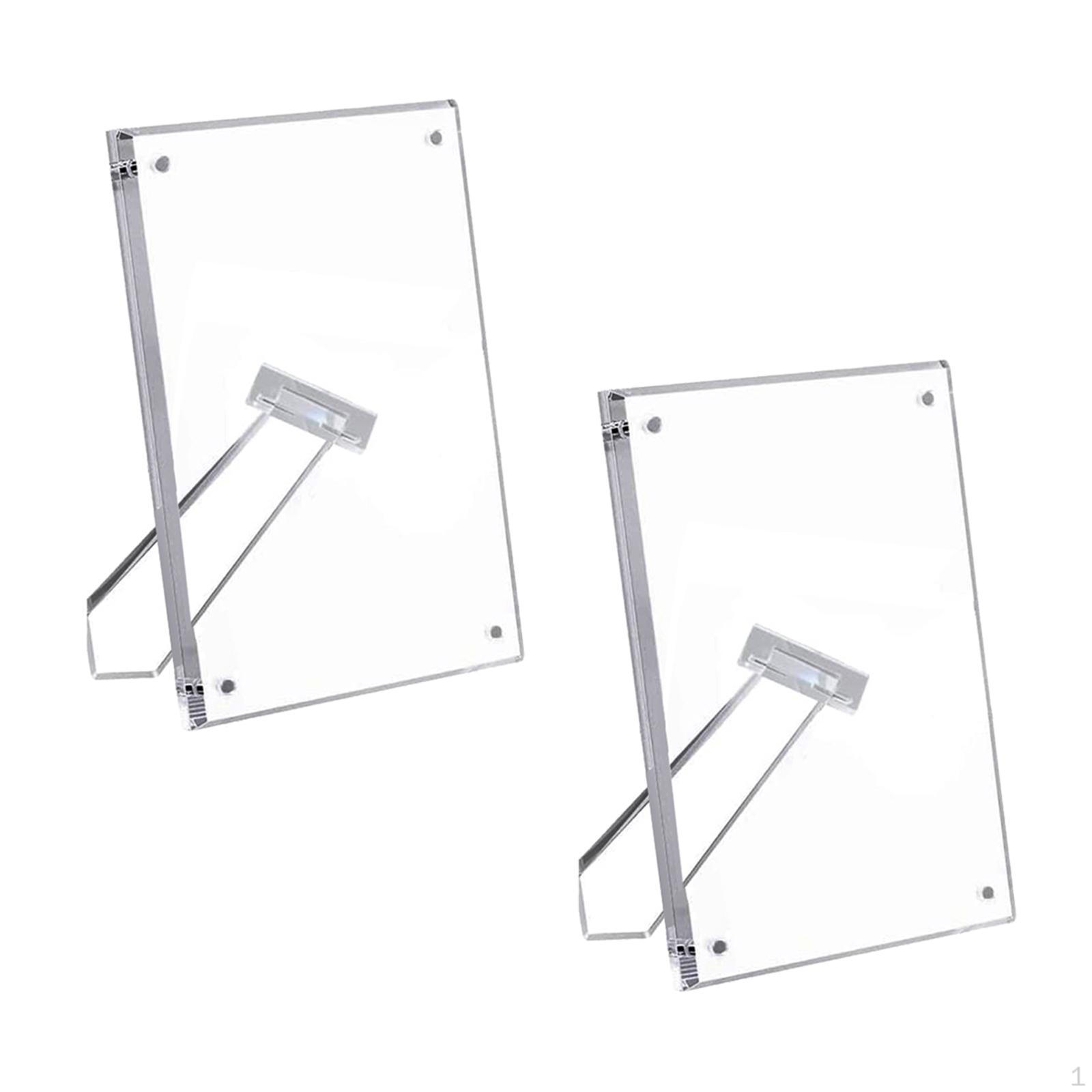2x Acrylic Photo Picture Frame Artwork Modern Tabletop Display Holder 6x8inch