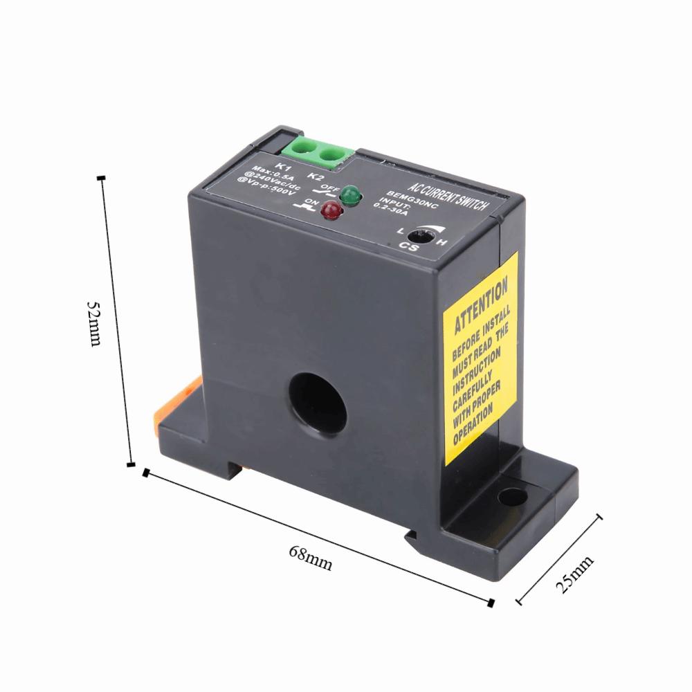 Adjustable 0.2-30A AC Current Switch Normally Open/Normally Closed Self-Powered Current Sensing Switch Flameproof