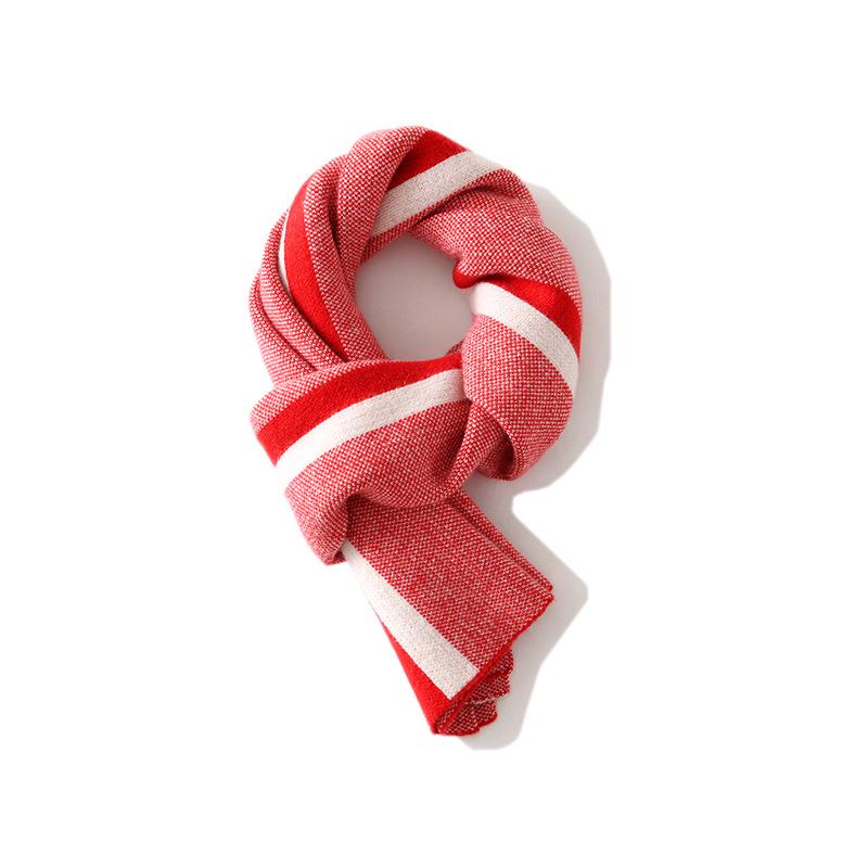Women's Winter Tricolor Knit Cashmere Scarf & Shawl