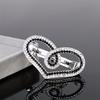 Rhinestone Hollow Heart Hair Clip with Spring for Small Half-Up Hairstyles and Back of the Head Accessories