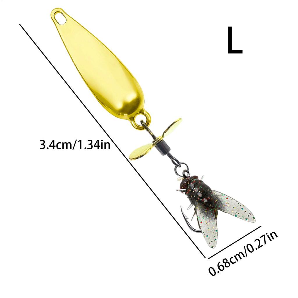 Spinners Fishing Lure Metal Propeller Fishing Lures 3D Realistic Metal Propeller Baits 3 Pieces For Anglers Pond Lake River