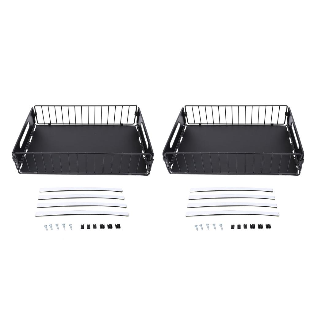 2 Stück Ausziehbarer Schrankorganizer Metall Flexibel Multifunktional Ausziehbarer Gewürzständer für Unterspüle