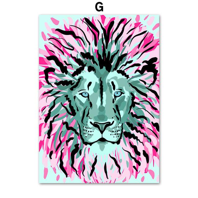 Wild Leopard Lion Strawberry Cherry Orange Vase Pastels Wall Art Canvas Painting And Prints Wall Pictures For Living Room Decor No Frame