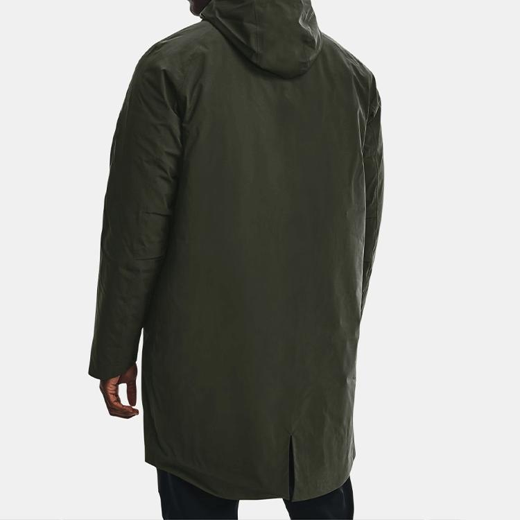 Under Armour Three-In-One Training Sports Solid Hooded Mid-Length Down Jacket Men Outerwear Lock-Green 1364891-310