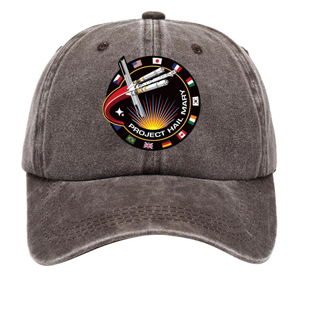 Washed Cotton Baseball Cap With Printed Distressed Soft Top Denim Hat For Men, European And American Retro Hat