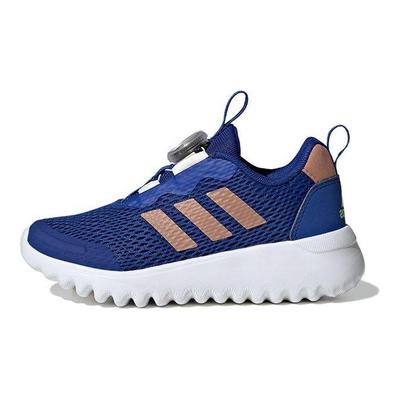 Activeflex Boa 3.0 Tkanina Odolné Tlmenie Nárazov Odraz Nízky Strih Bežecká Obuv Detské Tenisky Modrá Zlatá IG0583