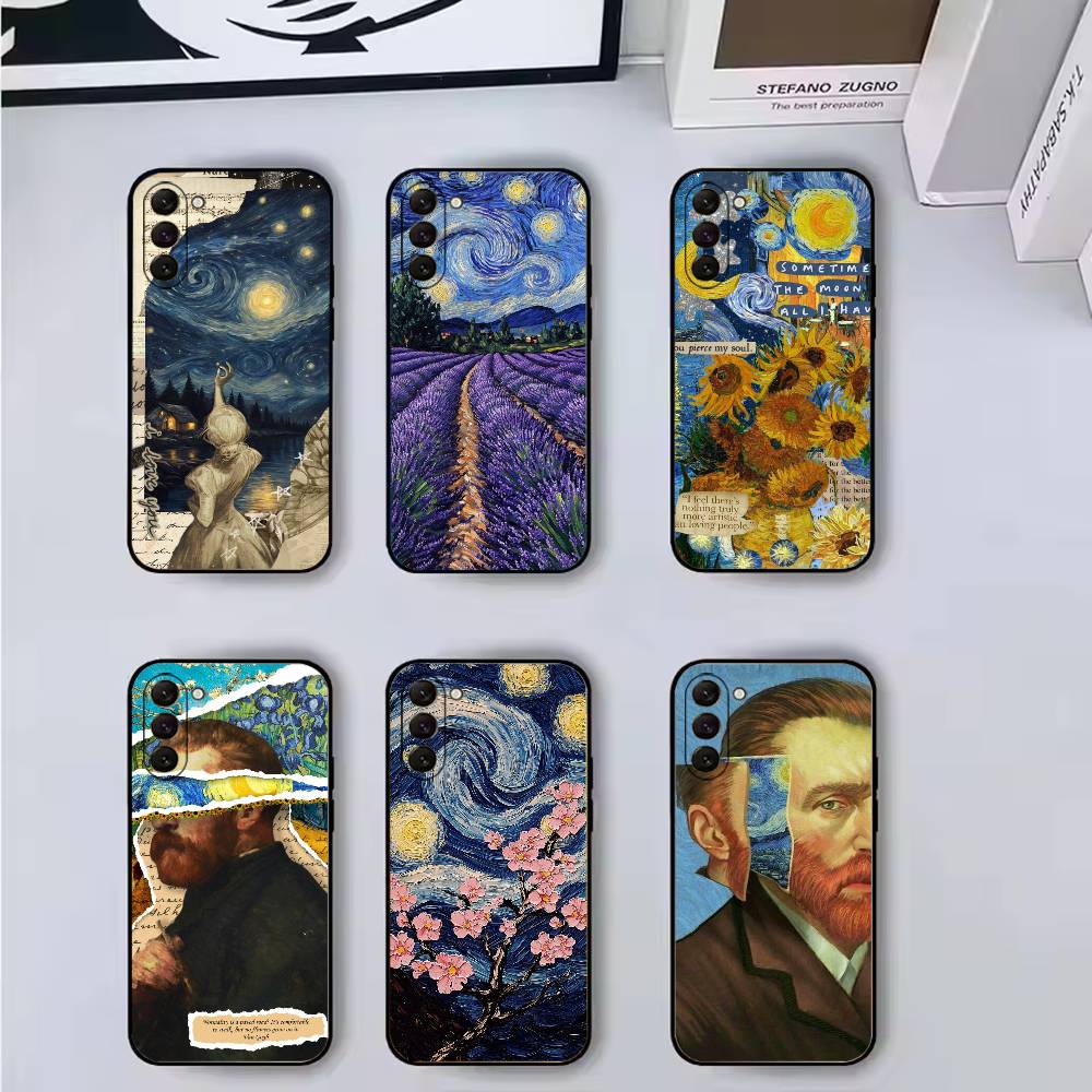 Van Gogh A-Art Aesthetic Phone Case For Samsung Galaxy A73,A72,A71,A70,A53,A52,A51,Soft Silicone Black Cover