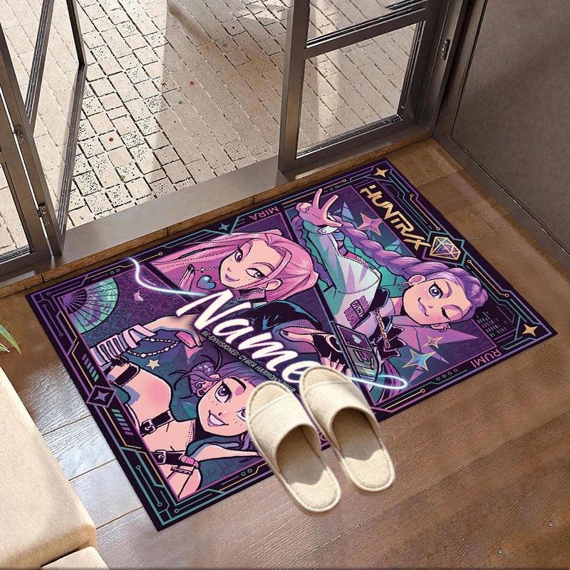 Covor Personalizat cu Nume Kpop Demon Hunter, Covor Versatil pentru Decor Acasă, pentru Cameră de Joacă, Apartament, Balcon, Hol de Intrare, Hol Cadou