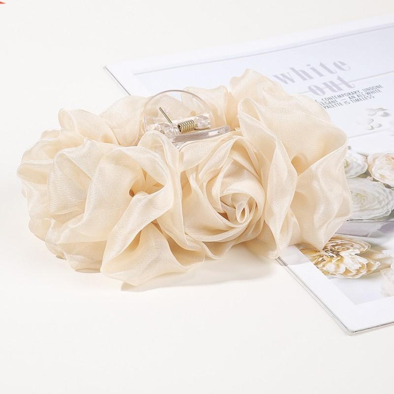 

Заколки-розы заколка Женская шифоновая заколка-бант краб для волос пучок большая однотонная заколка-краб аксессуары для волос головной убор