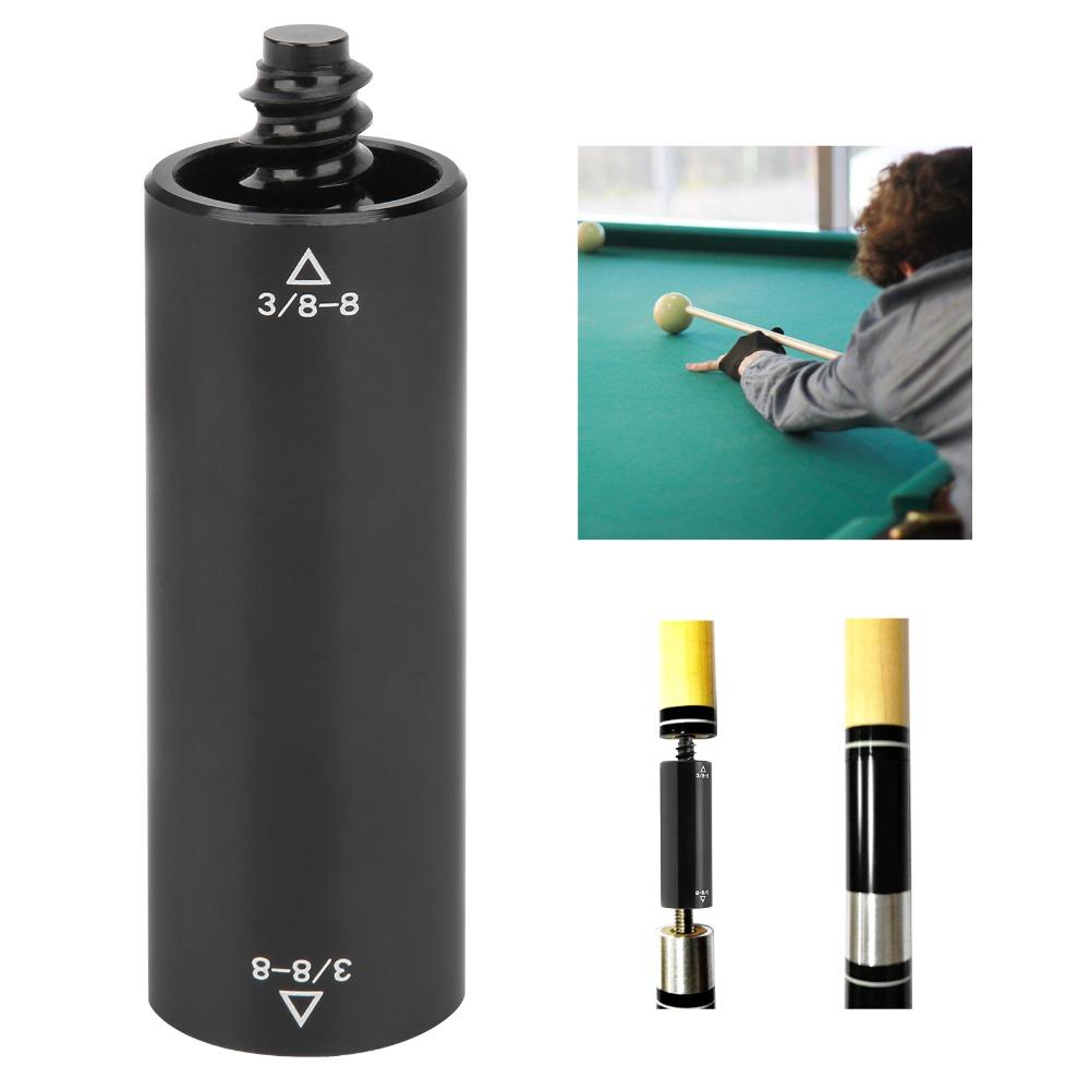 Billiard accessories Aluminium Pool Extension Cue 2OZ Black Billiard Middle Shaft 3/8-8 Teeth Pool Cue Extender Snooker Games