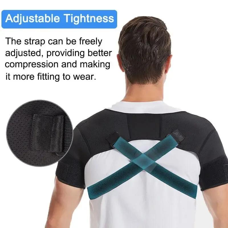 Adjustable Double Shoulder Support Belt For Back Pain Relief Sports Compression Strap Cross Bandage Stabilizer